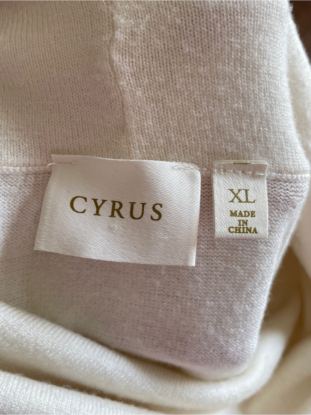 Cyrus Black and Lite Cream Striped Cowl Neck Sweater, XL - Picture 9 of 9